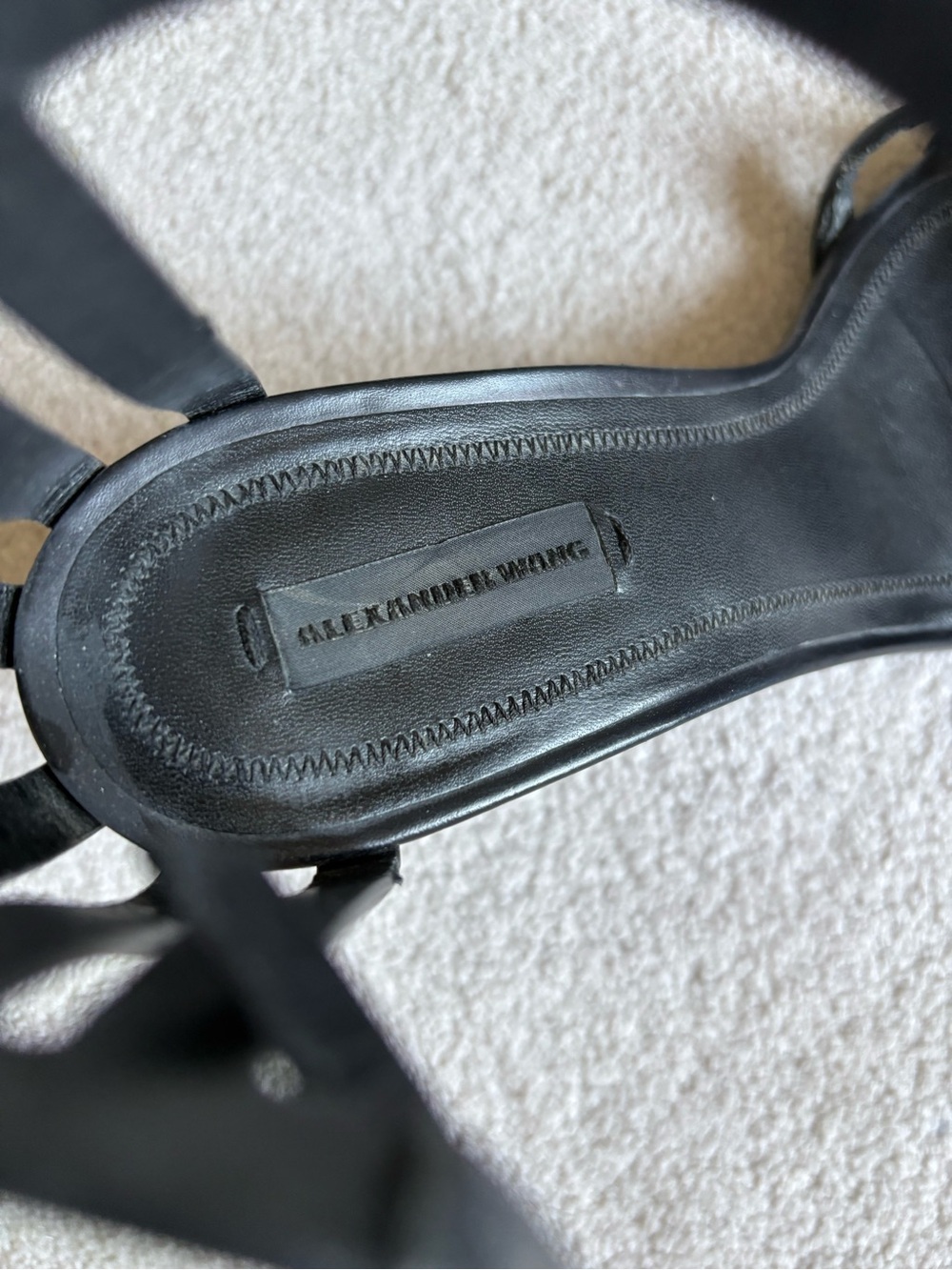 Alexander Wang Black Cage Strap Block Heel Sandals - Picture 5 of 8
